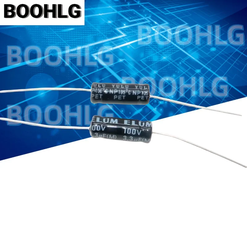 20PCS 100V 2.2uf 3.3uf 100V 4.7uf 100V axial non-polar electrolytic capacitor 100v 3.3uf 6X16mm