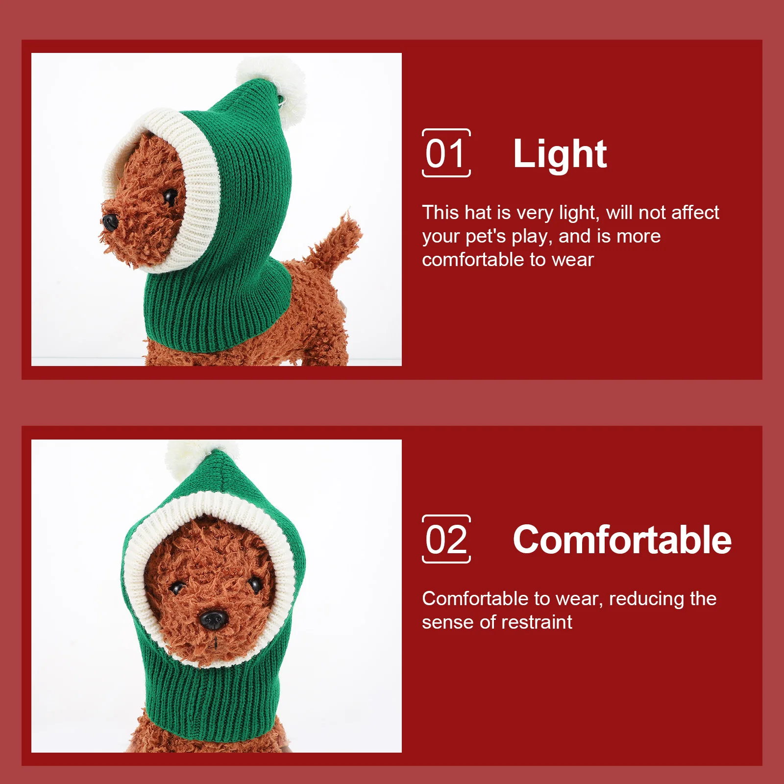 

1Pcs Halloween Pet Hat Woolen Yarn Dog Cat Dress Up Costume Party Hat Christmas Headgear Decorative Headwear Dog Head Cover