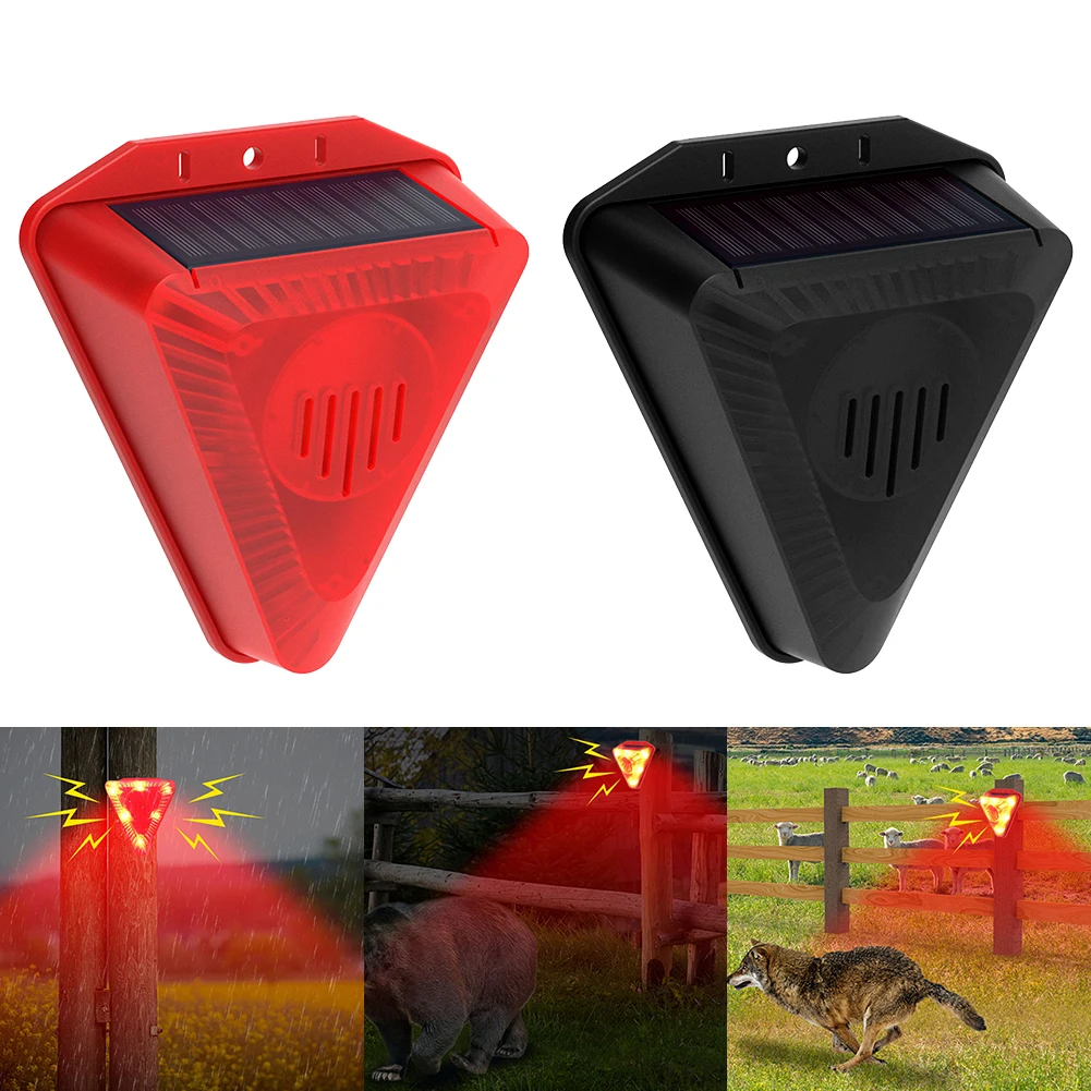 Solar Alarm Light Outdoor Motion Sensor Light  6LED IP65 129DB Wall-mounted Sound And Light Alarm Solar Alarm Light