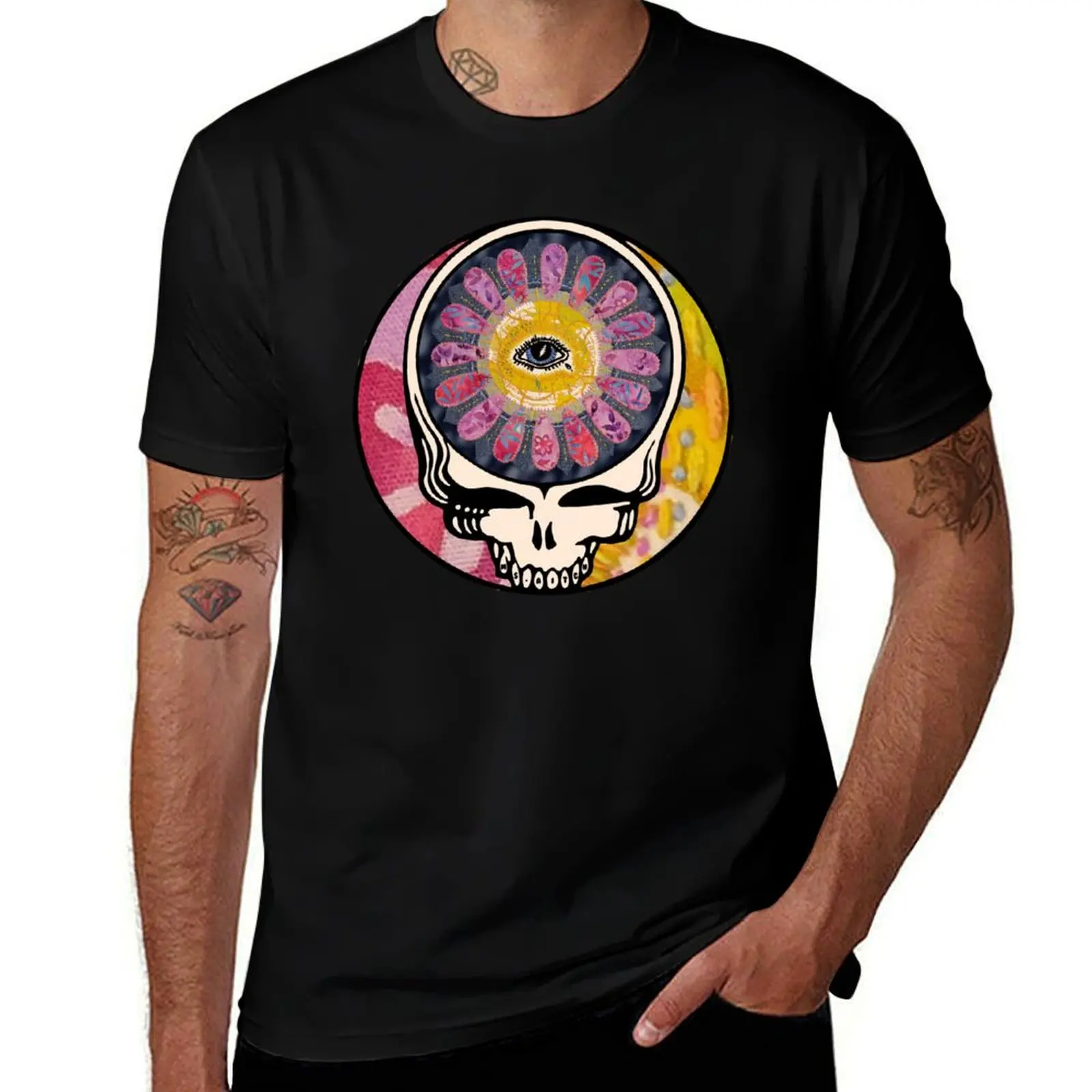 

Flower Power Stealie T-Shirt oversized t shirt quick-drying mens designer clothes