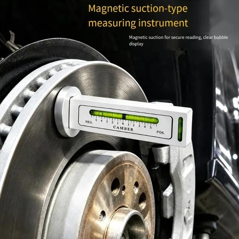 Wheel Inclination Tool with Graduated Bubble Level and Mirrored 0-5 Scale for Alignment and Running Gear M4YD