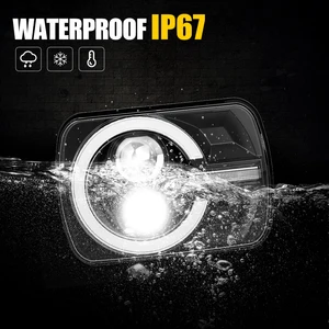 Dönen DRL Hi-Lo ışınından gelen sinyalle far LED'i, Toyota Kamyonetiniz için sis farları, Kamyon, Jeep Wrangler YJ Cherokee XJ, Nissan 240SX, 5x7 inç Far için en iyi 10 satış, jeep xj, - №9