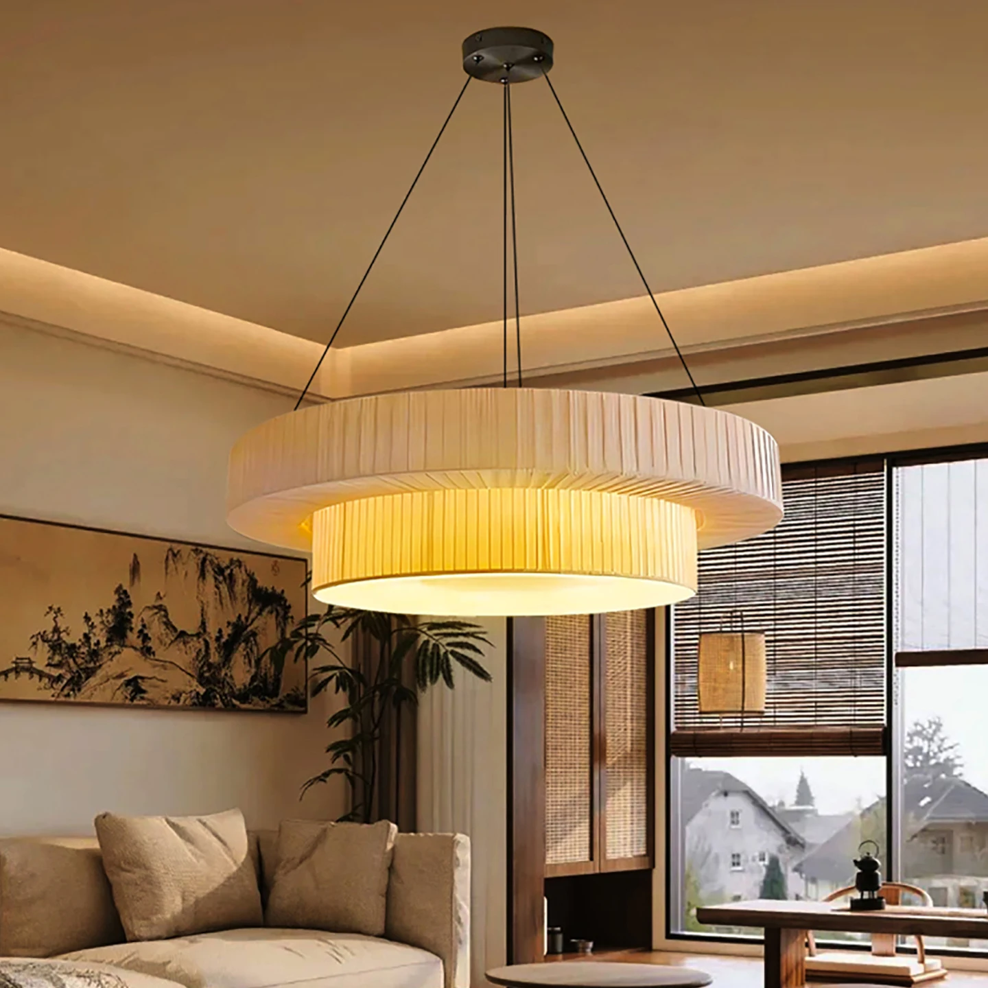 

New Chinese style pendant light 2025, new catering, hotel, private room, restaurant, Wabi Sabi style homestay, living room.