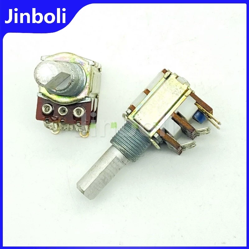 1PCS 12 Type A50K 8Pins Double Adjustable Resistance Power Amplifier Audio Computer Speaker Volume Switch Potentiometer 20mm