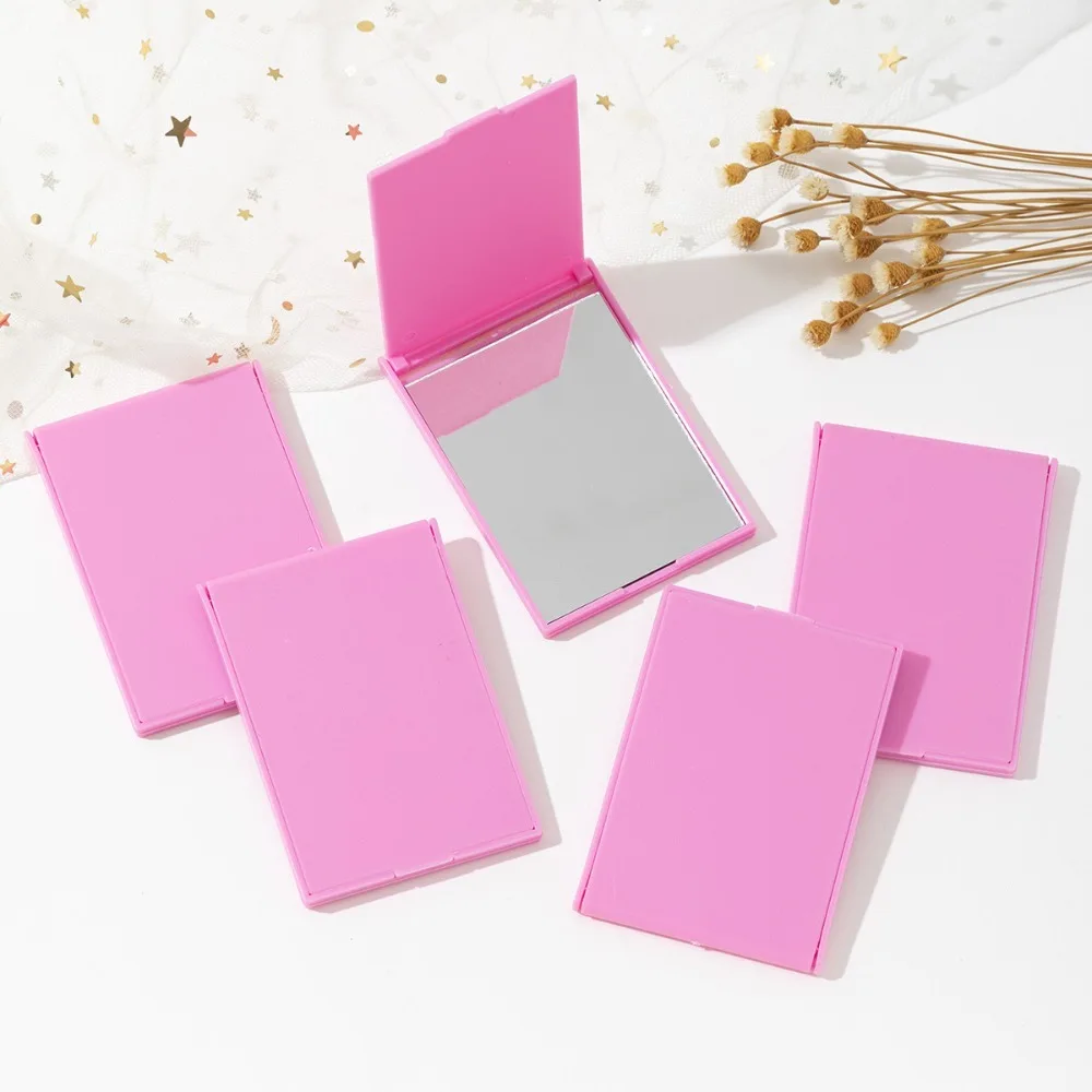 10Pcs Pink Square Folding Compact Mirror Mini Pocket Cosmetic Mirror Bulk Wedding Bridal Shower Birthday Guest Party Favor Gifts