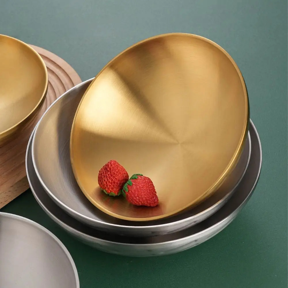 

Thickened Stainless Steel Bowl High Footed Heat-insulating Salad Bowl Drop Resistant Double Layer Korean Ramen Bowl