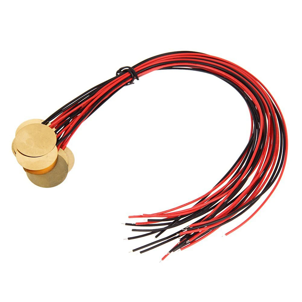 Dischi piezoelettrici da 12 pezzi da 27mm con conduttori Mic Drum Trigger Pickup acustico chitarra CBG