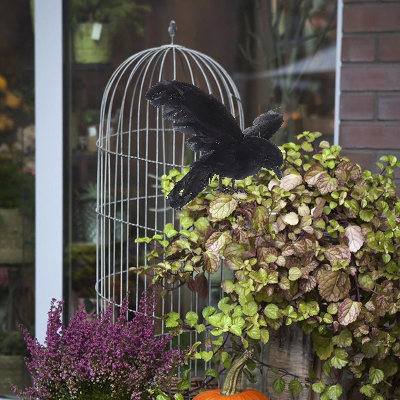 

1 pc Black Artificial Crow For Garden Party Wedding Decor Bonsai Miniature Ornament Halloween Prop Fake Birds