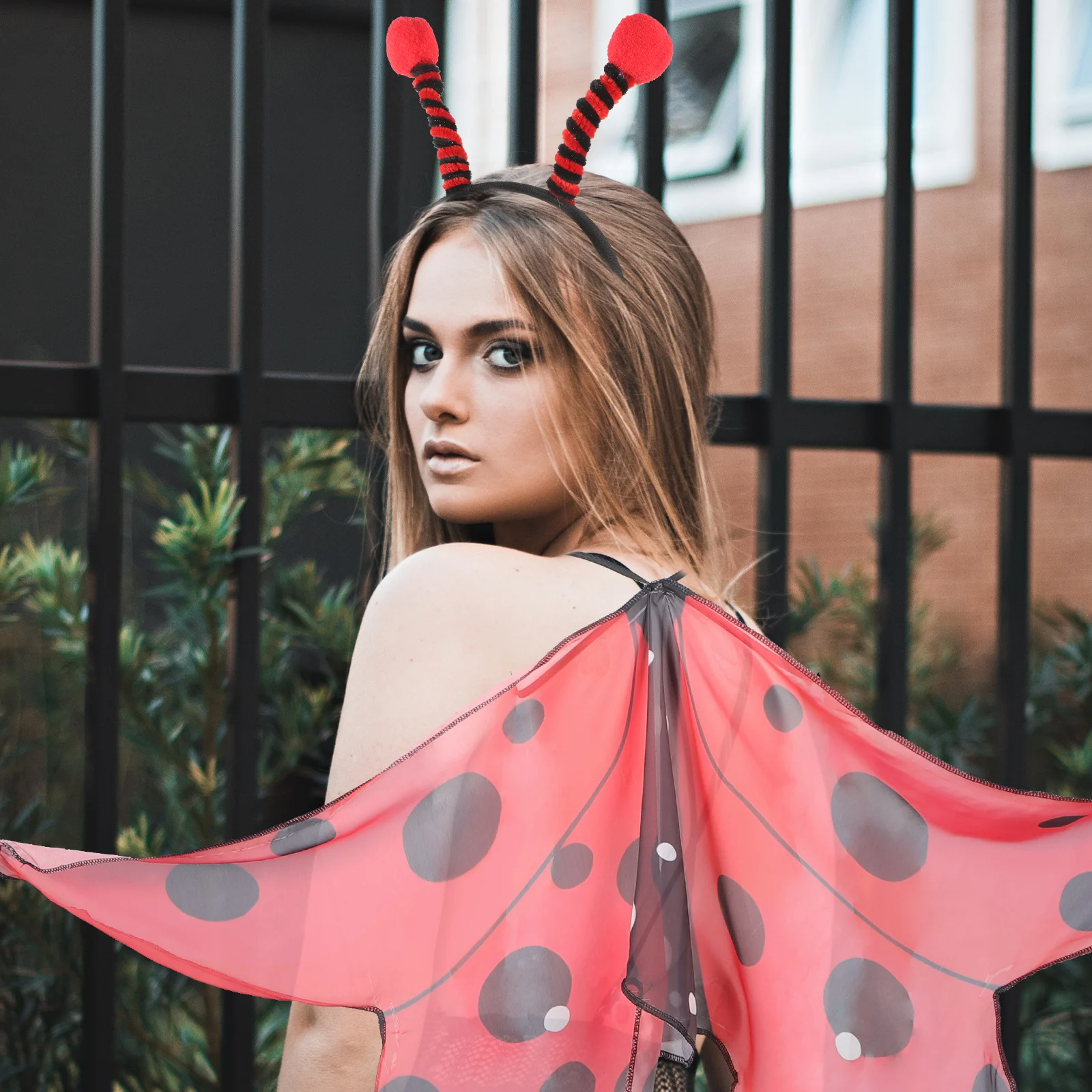 

Ladybug Wings Headb Cape Set Durable Kids Adult Women Halloween Cosplay Props Reusable Ladybug Ears Headb s Party Accessories
