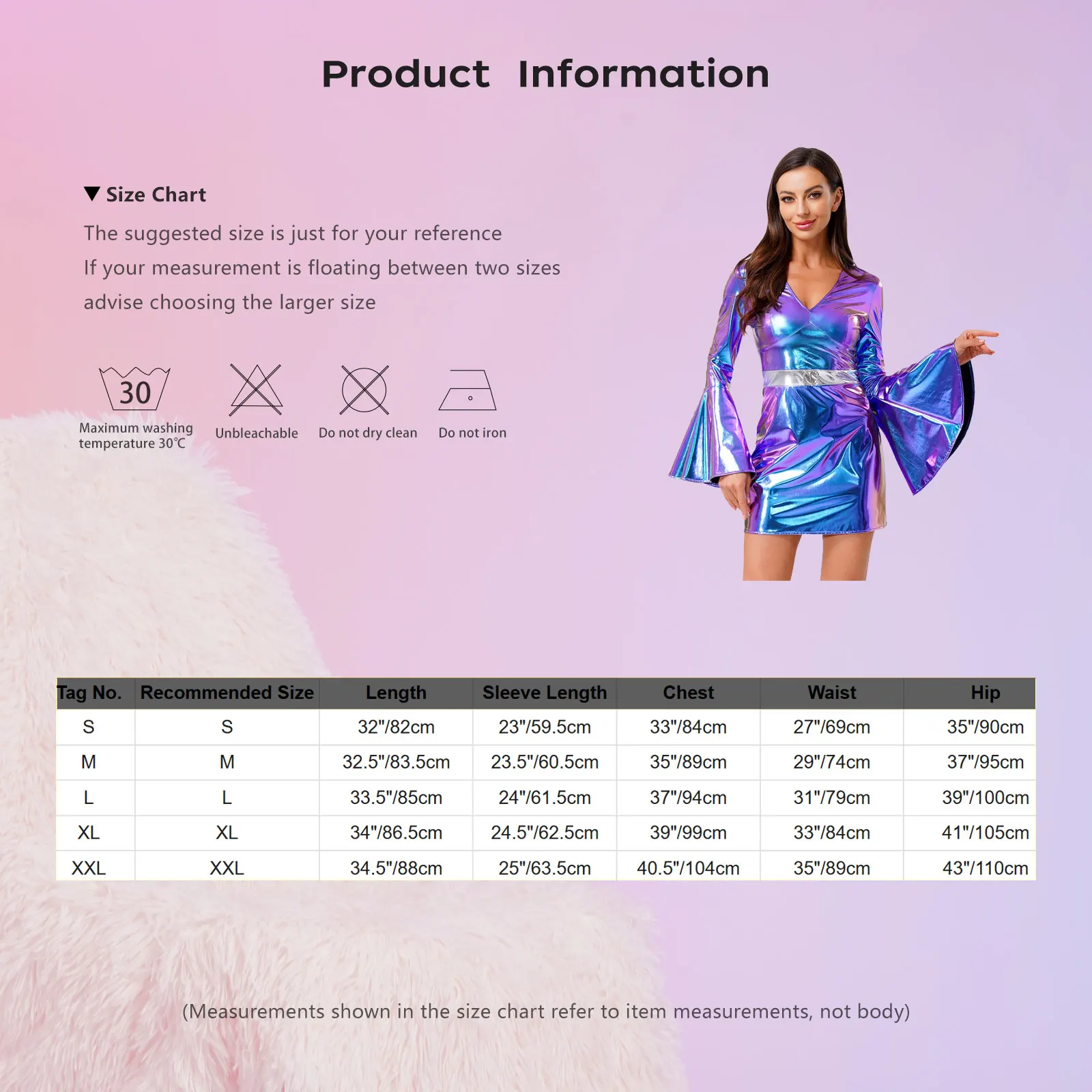 

Women Shiny Disco 70s Bodycon Dress Raves Dance Carnival Dresses Flared Sleeve Metallic Party Dress for Clubwear Night Outing