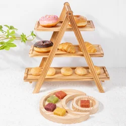 3 Tier Serving Tray Wood Tiered Tray Cake Stand Home Decor Party Serving Tray Fruit Bowl Cupcake Stand Kitchen Accessories