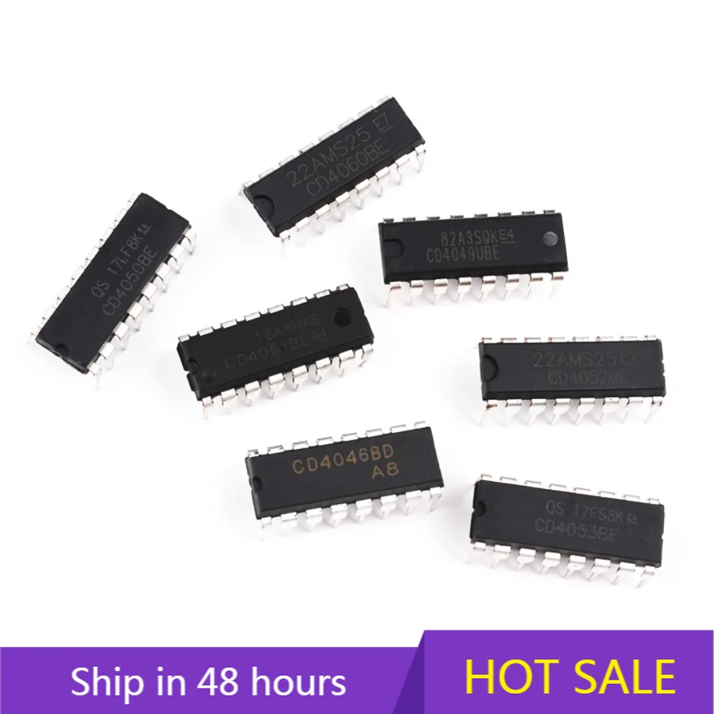 10pcs CD4051BE CD4052 CD4098 CD4511 CD4516 CD4518 CD40109 CD4023 CD4027 CHIP DIP-16  IC New Original Analog Switch/Multiplexer