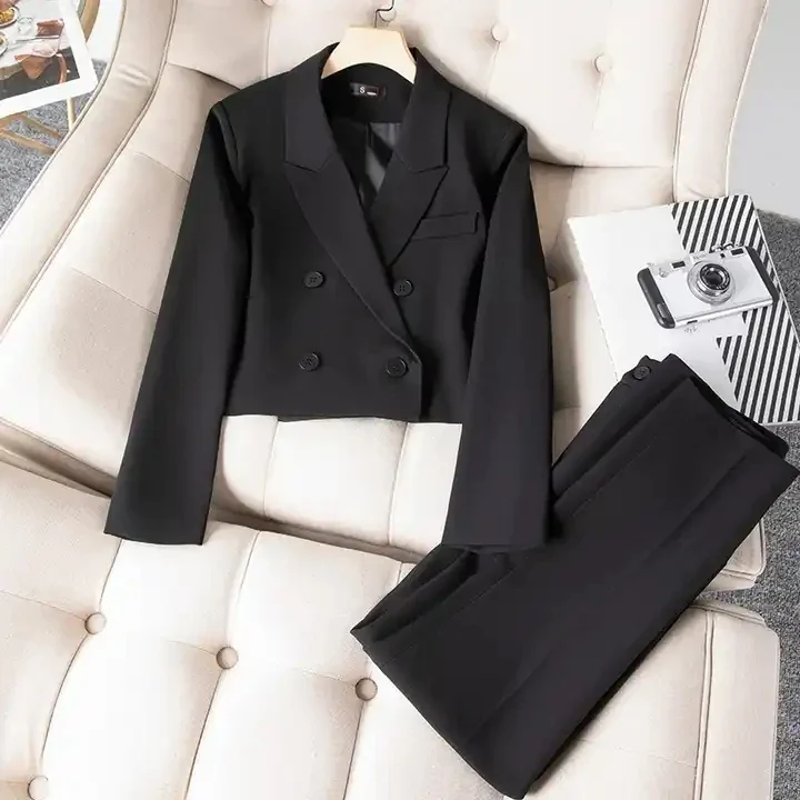 Women's long sleeved professional suit Women's suit S-3XL Short Formal Office Pants Set