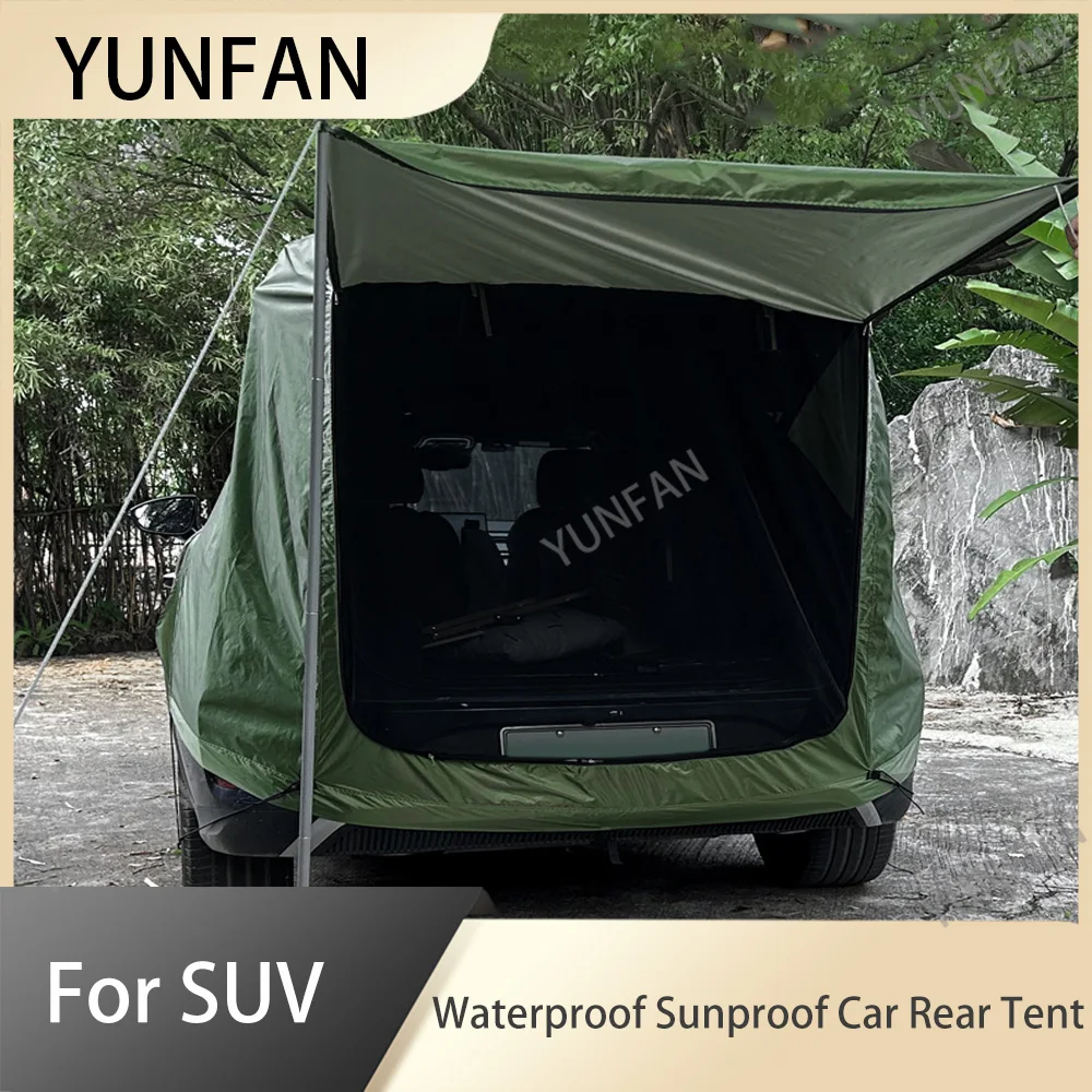 Sun & Rain Proof Car Rear Extension Tent with Canopy, Outdoor Camping Picnic Tailgate Tent for SUV