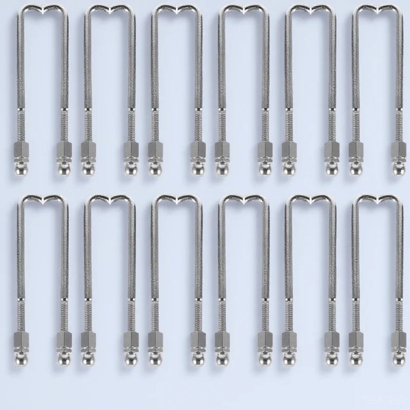 

48 PCS Banjo Hook Nut Accessories Tension Hooks Hardware Set Brackets Flat Accessory Silver
