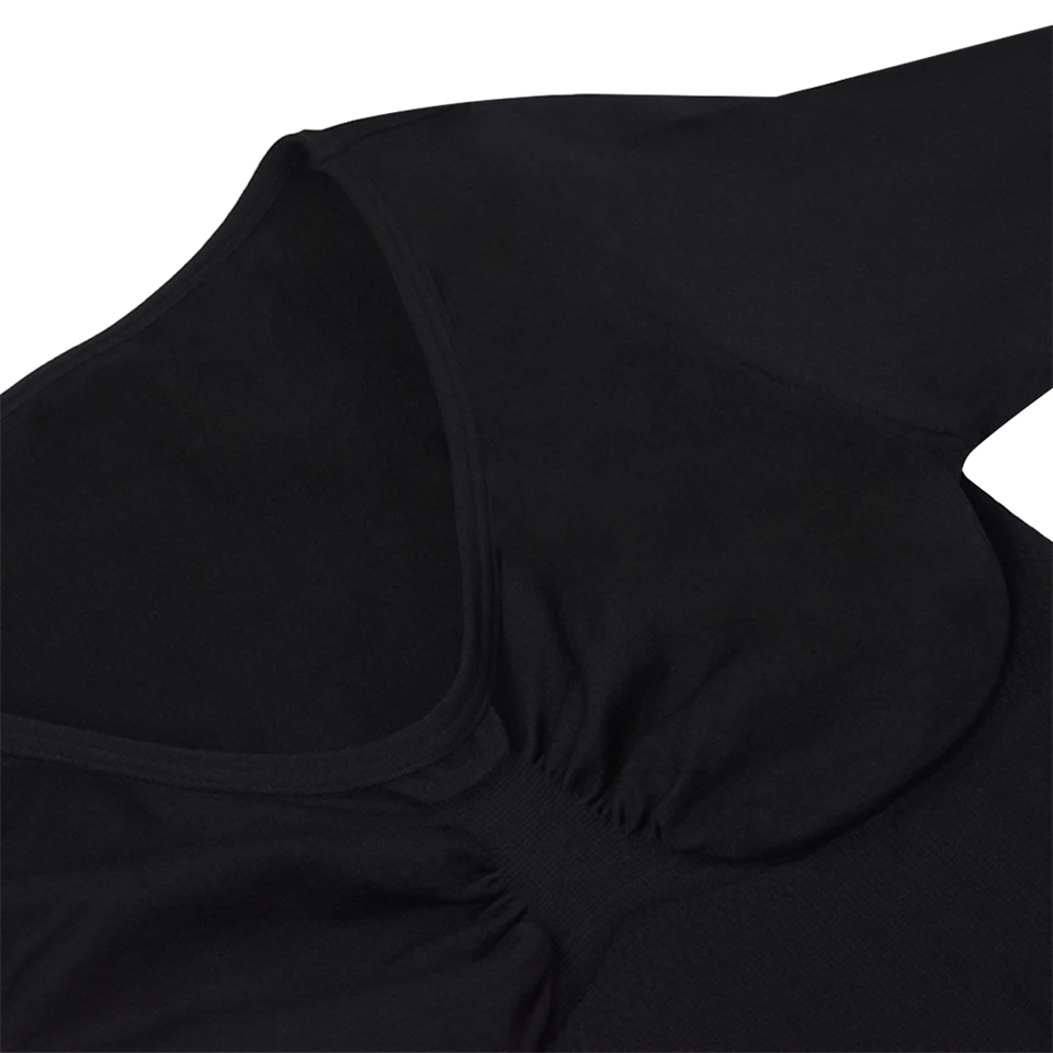 Becirzet Elegantes Damen-Maxikleid, Figurbetont, Langarm, Formende Unterwäsche, Übergröße – Detail 17