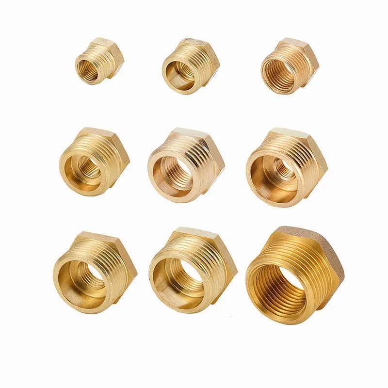 Brass Pipe Hex Nipple Fitting Quick Coupler Adapter 1/8 1/4 3/8 1/2 3/4 1 BSP Adapter Fitting Reducing Hexagon Bush Bushing