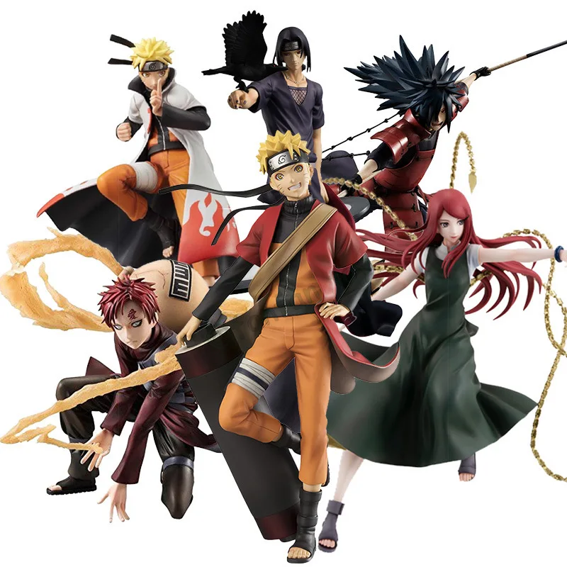 Figuras de acción de Anime Naruto Mistery Box, bolsa de la suerte, Uzumaki Sasuke Kakashi, modelo de colección, juguetes para niños, caja ciega