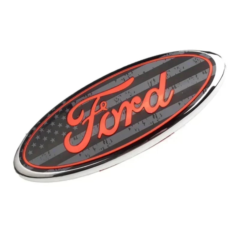 17.5x7.4CM Metal Car Front Emblem Rear Trunk Badge for Ford Fusion Focus Fiesta Kuga Edge Mondeo Transit Ecosport Decoration