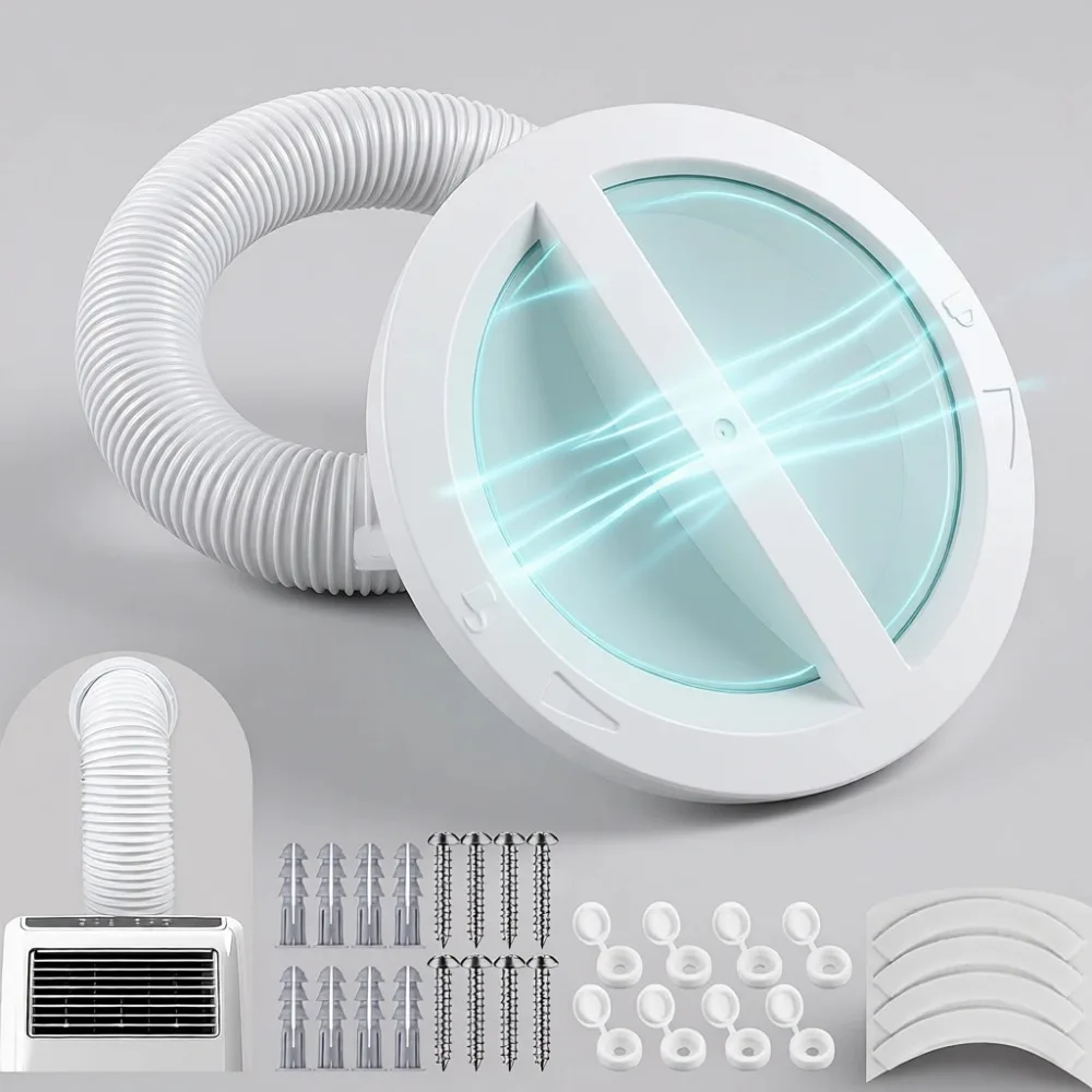 Universal Dual Size Wall Mount AC Vent Connector Adapter for 5 and 55 Inch Exhaust Hose