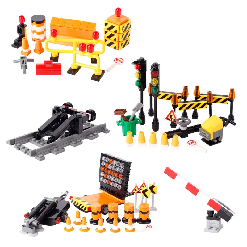 MOC City Street Accessory Building Blocks Road Scene Traffic Light Tree Telephone Booth Retro Postbox Streetlight Park Toys E05 view 3