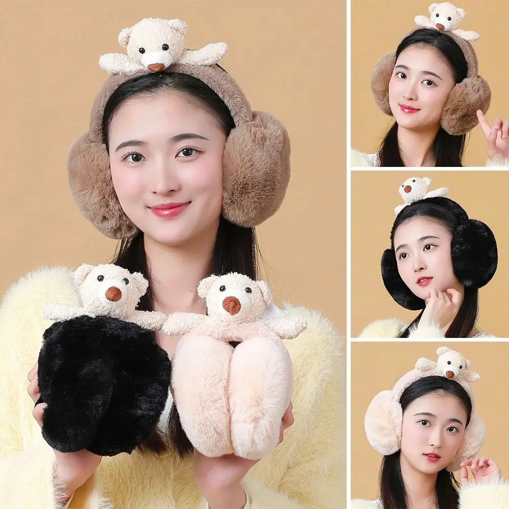 Winter Cute Plush Earmuffs Warm Fluffy Earflaps Casual Adjustable Ear Warmer for Men Women