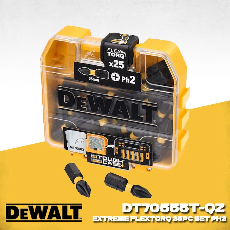 

DEWALT DT70555T Extreme FLEXTORQ 25PC Set PH2 25mm Bit In Small Bulk Storage Case Dewalt Power Tool Accessories DT70555T-QZ