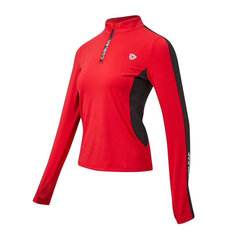 Ultraleichtes Eisseide-Laufshirt für Damen mit langen Ärmeln für heiße Wetterbedingungen, atmungsaktives Golf-Kühlshirt mit halber Ärmellänge – Detail 6
