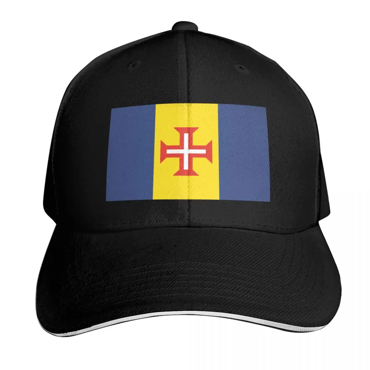Flag of Madeira Portugal Baseball Cap Cotton Twill Breathable Contrast Two Tone Brim Snapback Flat Bill