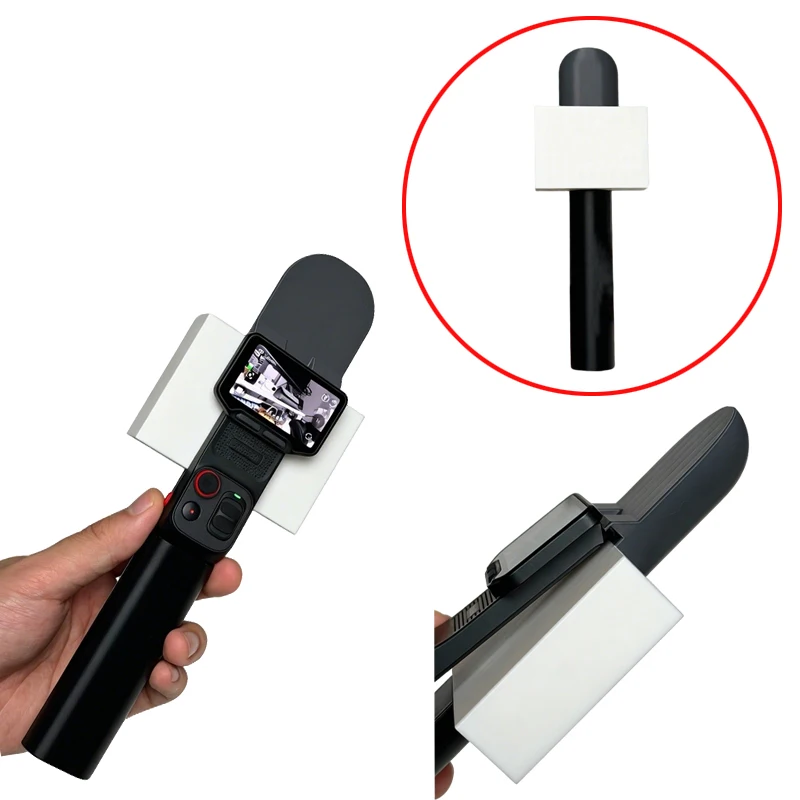 1PCS Microphone Style Handheld Grip for Insta360 Luna Ultra Detachable Screen Controller Creative Interview Recording Accessory