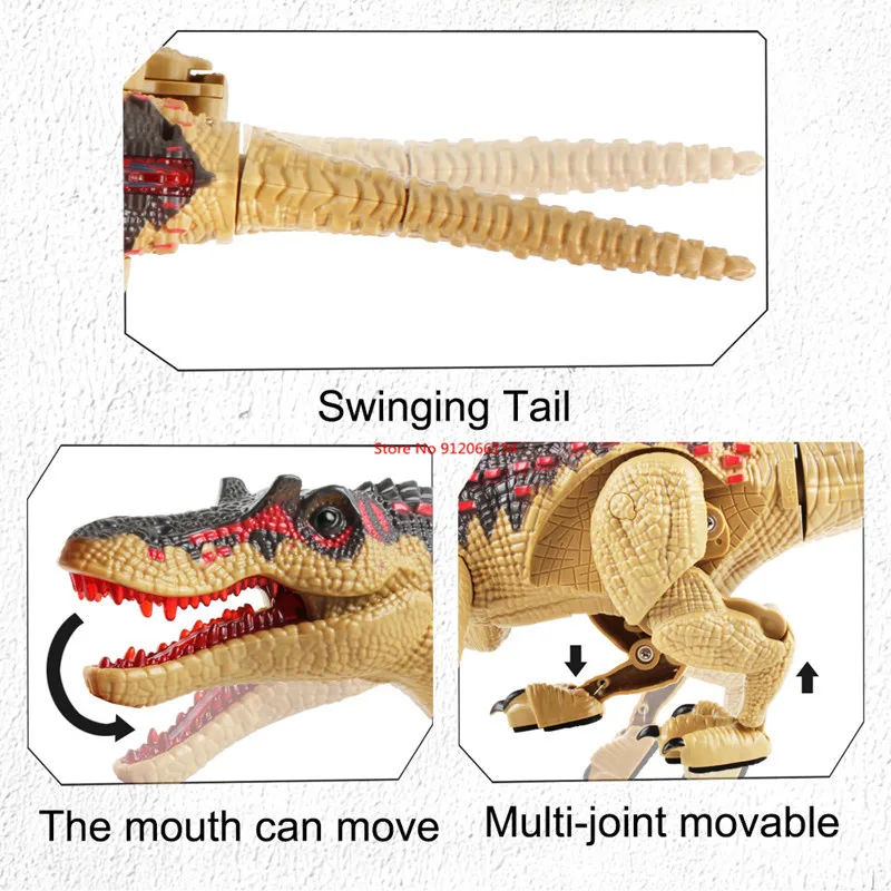 Simulation Electric Sound Light Wireless Remote Control Walking Dinosaur 40CM Mouth Tail Swing Jurassic World RC Dinosaur Toy