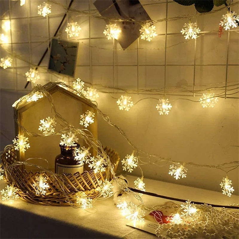 

Battery Snowflake Fairy Garland LED String Light Home Christmas Lights Wedding Decor for Home Party Decoration