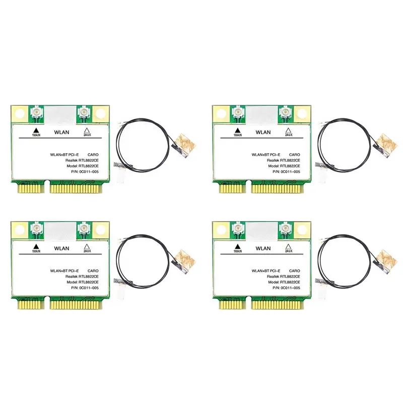 

Изысканная Wi-Fi-карта Exquisite-4X RTL8822CE + антенна, 1200 Мбит/с, 2,4 ГГц + 5 ГГц, 802.11AC, Mini Pcie, поддержка BT5.0, для ноутбуков/ПК, Windows 10/11
