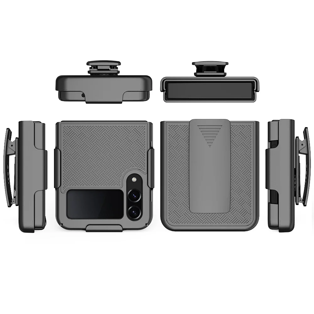 Fashion Belt Clip Holder Strong Case for Samsung Galaxy Z Flip 4 5 Flip5 5G Flip4 Flip3 Flip 3 Zflip4 Shockproof Full Cover