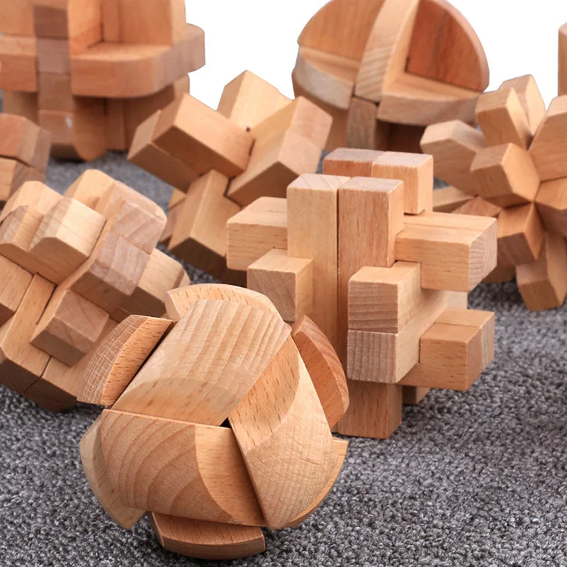 Lu Ban Puzzle Holz Gehirn Spielzeug IQ Spiele Kinder Und Erwachsene Casse Tete Rompecabezas 3D De Madera Juegos De Inteligencia – Detail 6