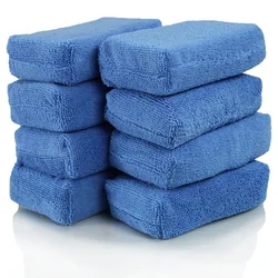 1/4Pcs Car Wax Applicator Pads Microfibre Polishing Sponges Soft Auto Detailing Waxing Sponge Cleaning Foam Car Paint Care Pad