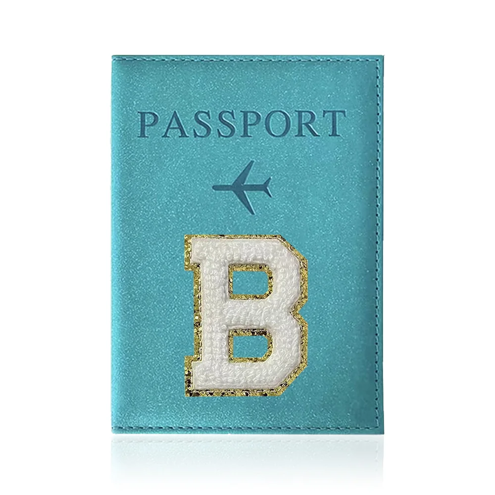 Funda protectora para pasaporte, estuche a prueba de agua, serie de letras blancas, portatarjetas de identificación PU