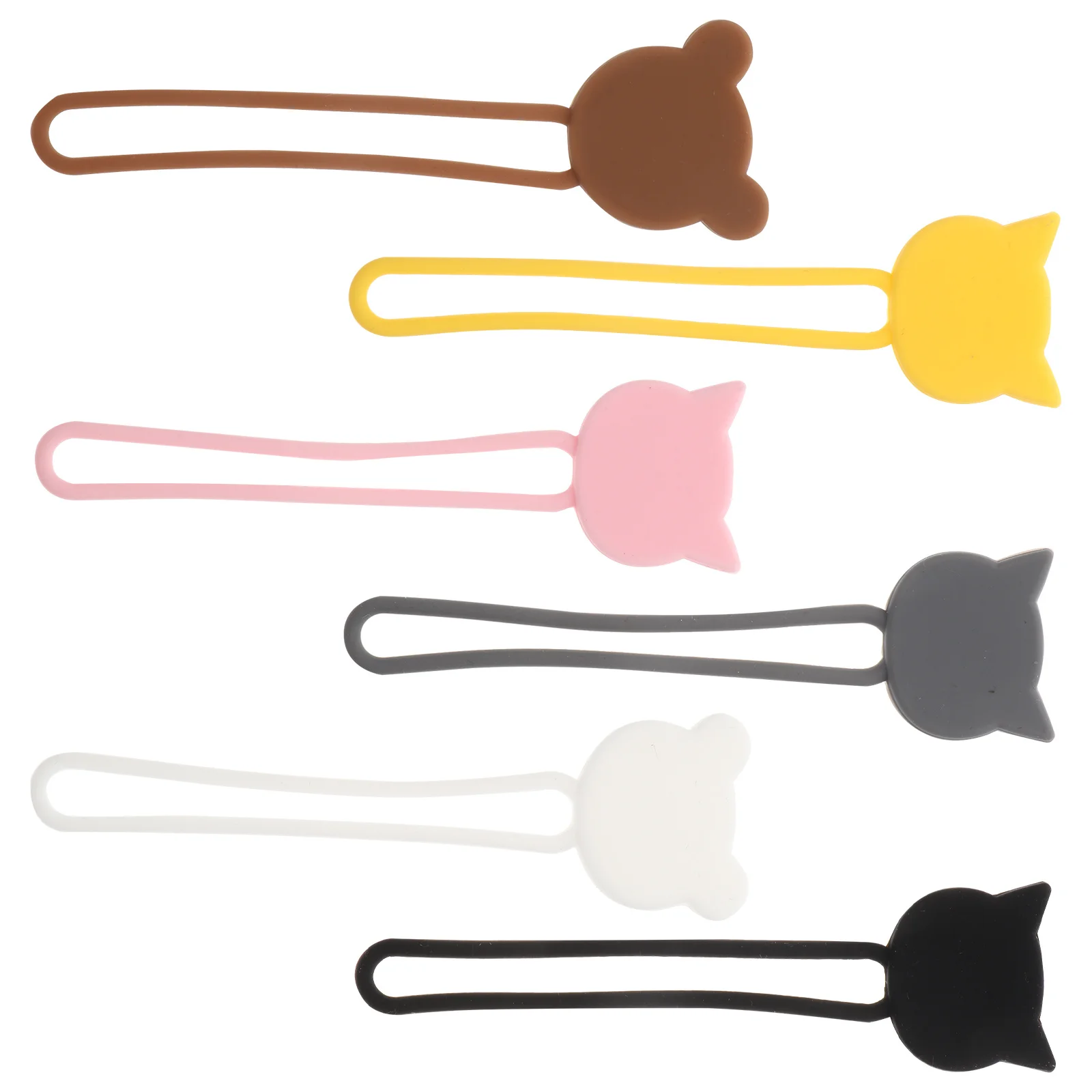 12 قطعة من منظم أسلاك الكابلات على شكل حيوان كرتوني لطيف من السيليكون حامل سماعة أذن صغير لإدارة سماعات الرأس وسلك سطح المكتب