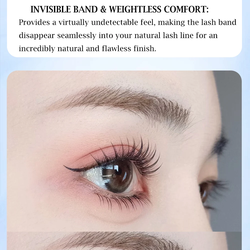 Nessuna colla necessaria Idol Ciglia finte Grande capacità 7-9mm Ciglia autoadesive Estensione ciglia fai da te Ciglia a grappolo per trucco coreano