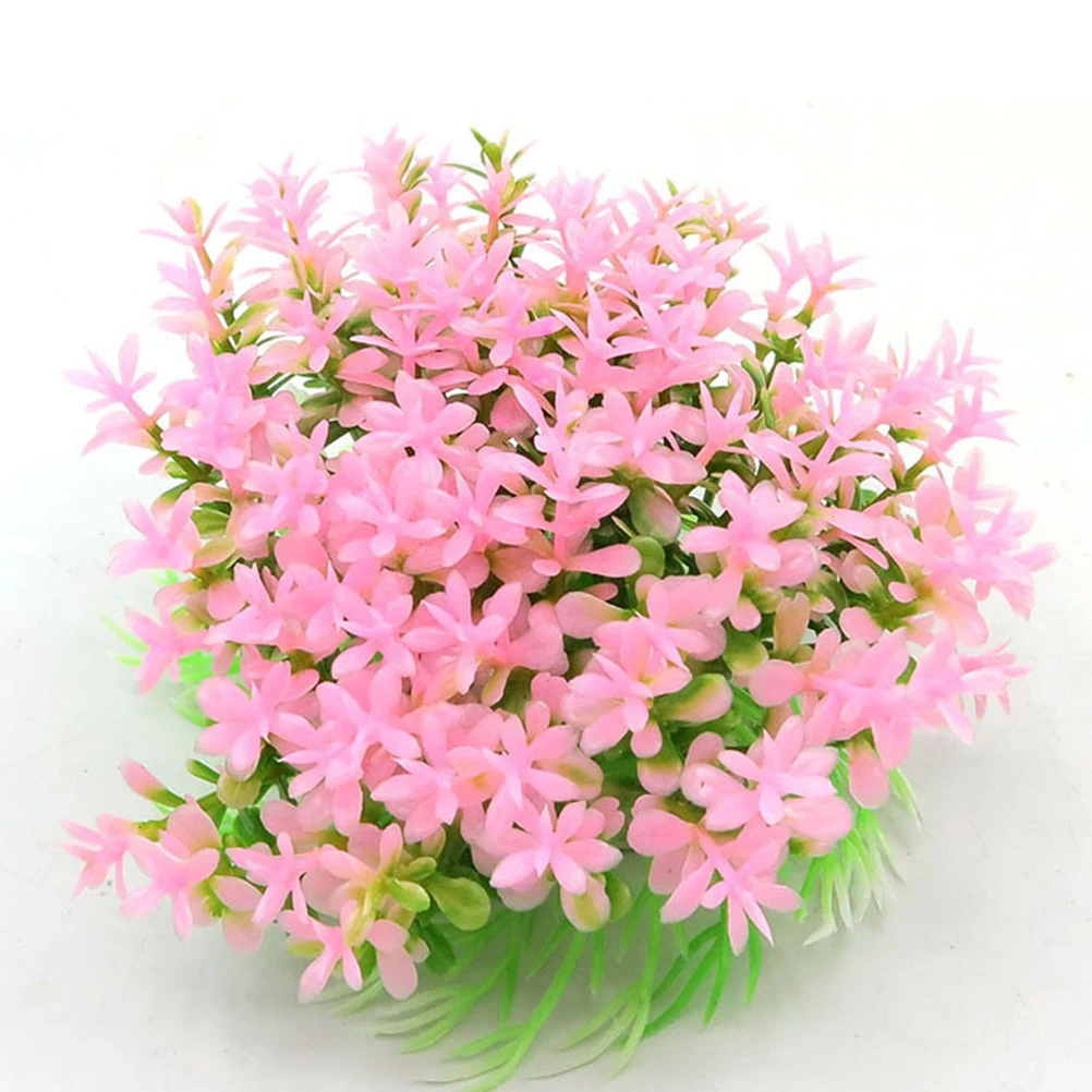 

10 Pcs Simulation Flower Ball Water Grass PVC Plastic Ceramic Base No Fading Aquarium Decor Fish Tank Plants Landscaping
