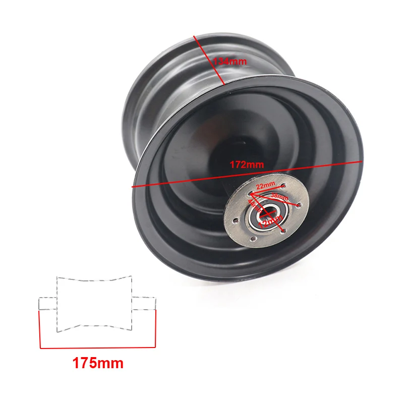 6 Inch Rim Aluminum Alloy Wheel Hub for 10x6.00-6 13x5.00-6 15x6.00-6 Tire  Small Citycoco Electric Scooter / Atv Go Kart