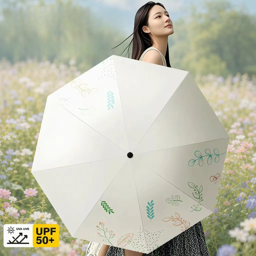 Cute Print UV Umbrella UPF50+ Girls Umbrella Beautiful Fashionable Sun Rain Parasol Travel Accessory for Women guarda chuva