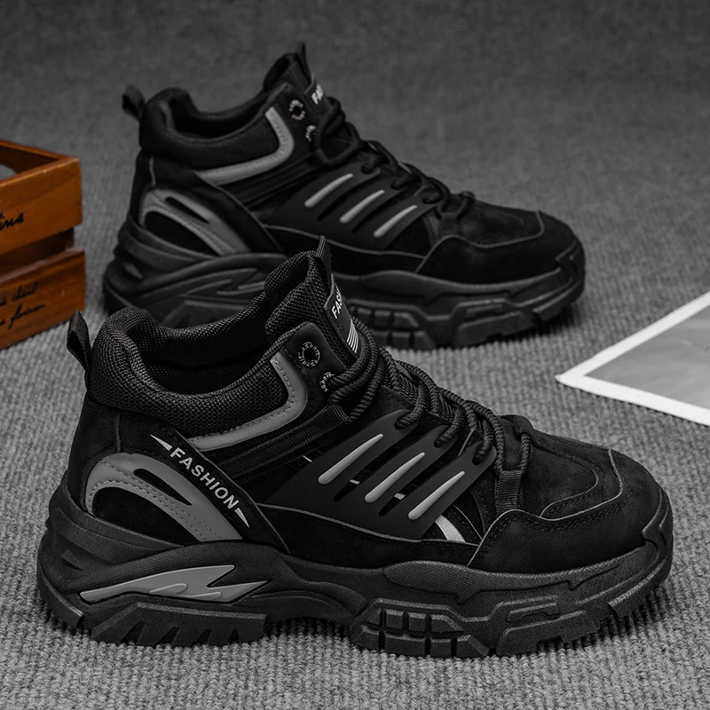 

Men's boots four season comfortable casual fashion high top boots casual boots wear-resistant outdoor commuting workwear boots