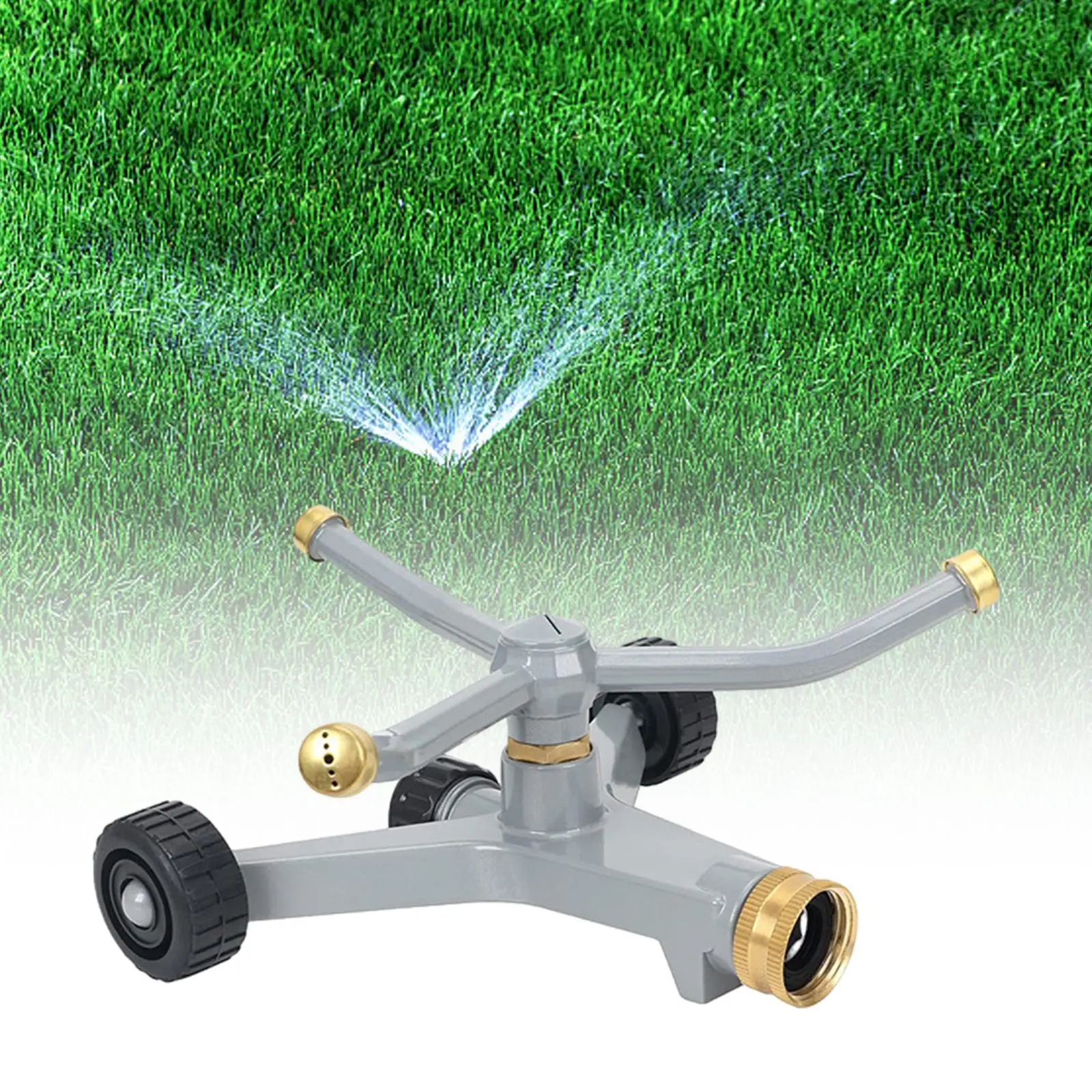 

Metal Rotary Lawn Sprinkler 3 Arm Rotating Sprinkler for Backyard Lawn Yard