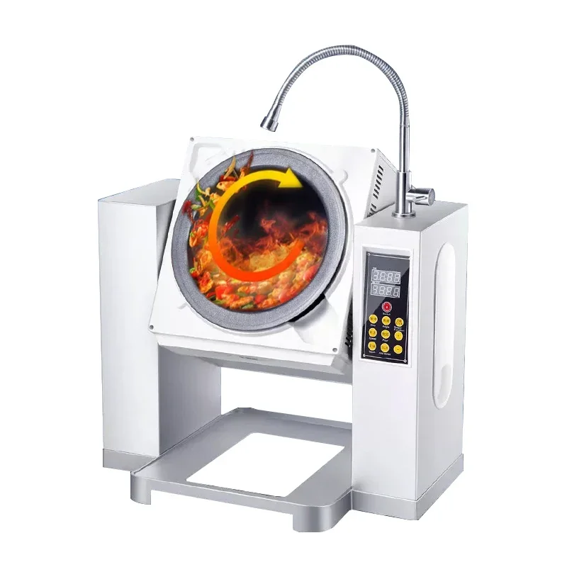 Commercial Kitchen Equipment 4500w Drum Food Cooker Automatic Rotating Electric Stir Fry Cooking Machine For Restaurant