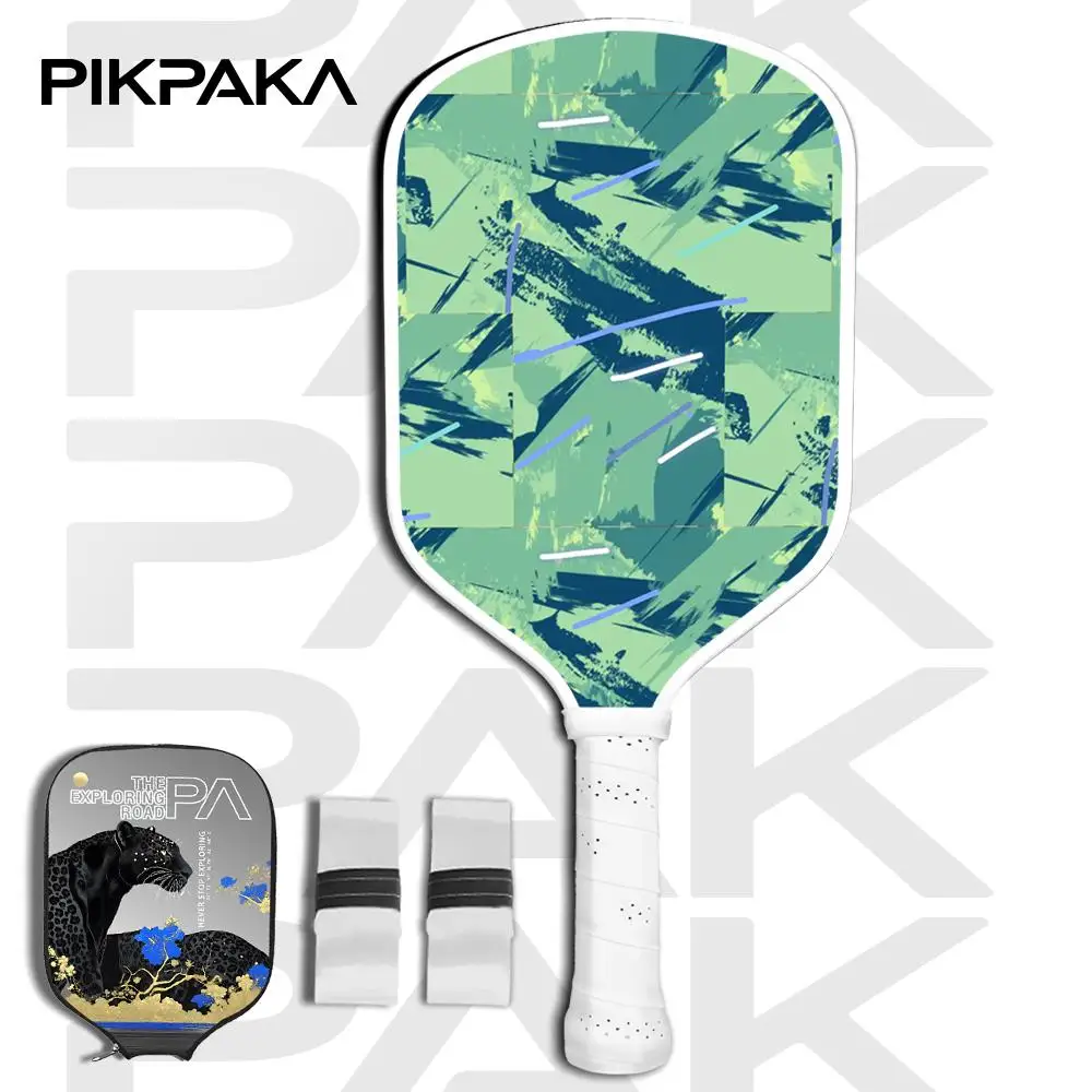 

Stylish green graffiti Pickleball Paddle Set USAPA Approved T700 Carbon Fiber Unibody Thermoformed with 16MM HoneycombCore Power