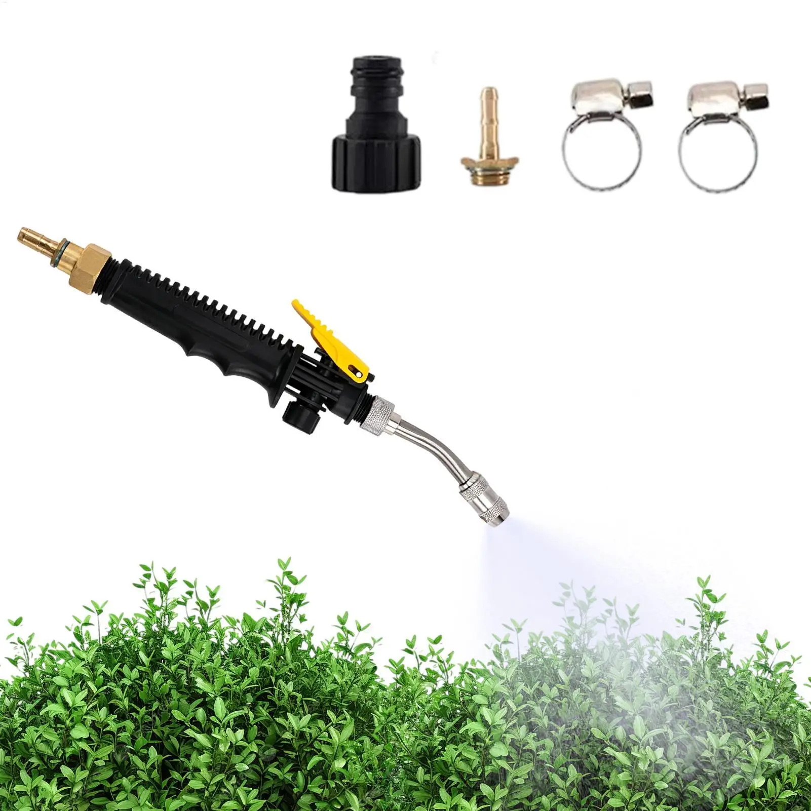 

Garden Hose Nozzle High Pressure Stainless Steel Portable Automotive Sprayer Detachable Adjustable Length Car High Pressure