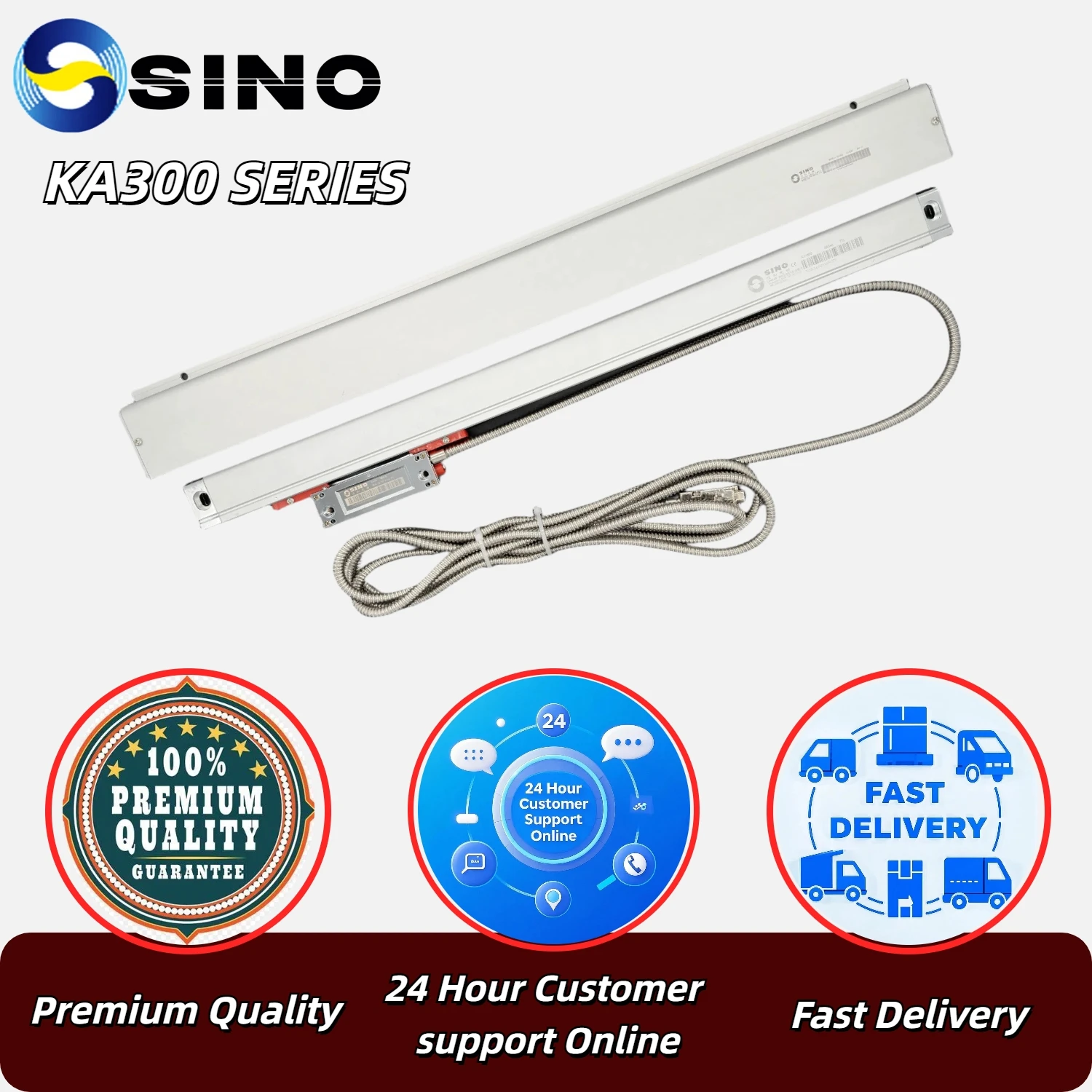 SINO DRO Linear Scale 5um TTL Lathe Mill Machine KA300 70mm 120mm 170mm 220mm 270mm 320mm 370mm Grating Ruler Optical Encoder