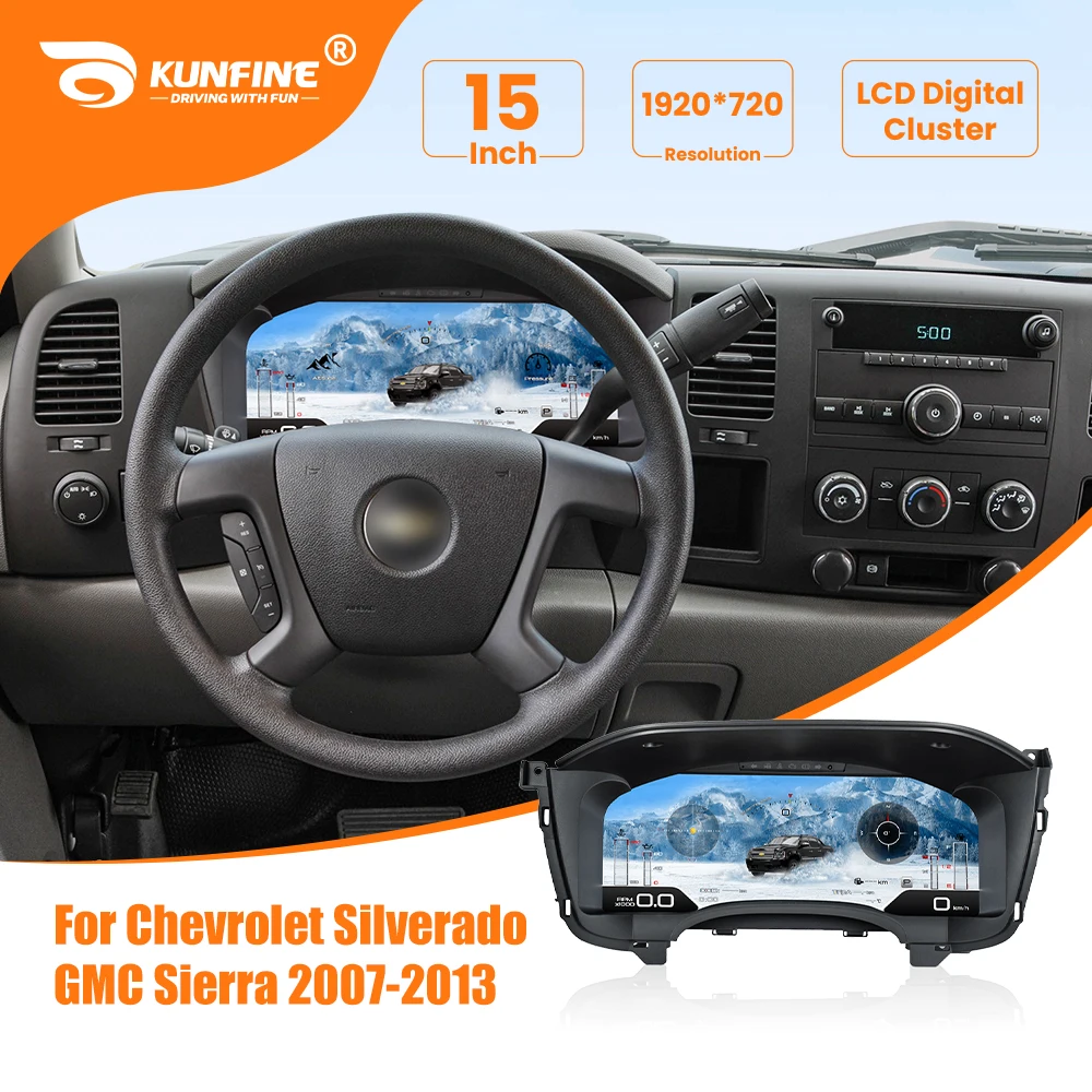 

15" LCD Digital Instrument Cluster Dashboard For Chevrolet Silverado Tahoe Suburban GMC Yukon Sierra 2007-13 Speedometer Cockpit