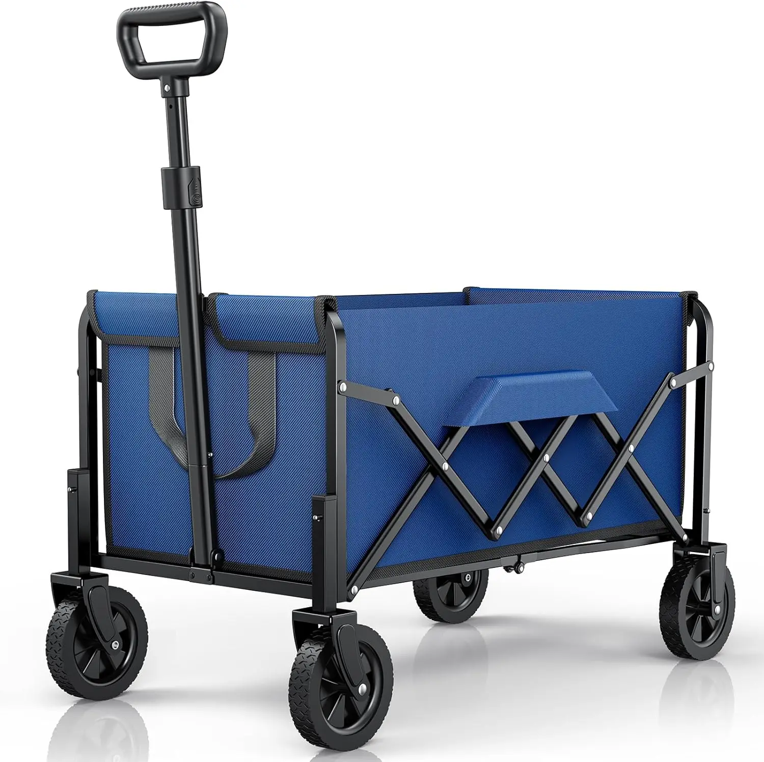 Small Collapsible Wagon With Wheels, Foldable Wagon Carts With 200lbs Load Capacity, Dog Wagon, Utility Wagon, Shopping Cart For